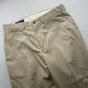 Polo Golf Ralph Lauren Chino Pants Mens 36x30 Khaki Pima Cotton Blend Flat Front